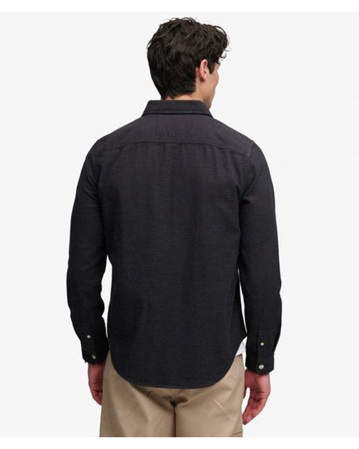 Superdry Blue Herringbone Workwear Shirt for men