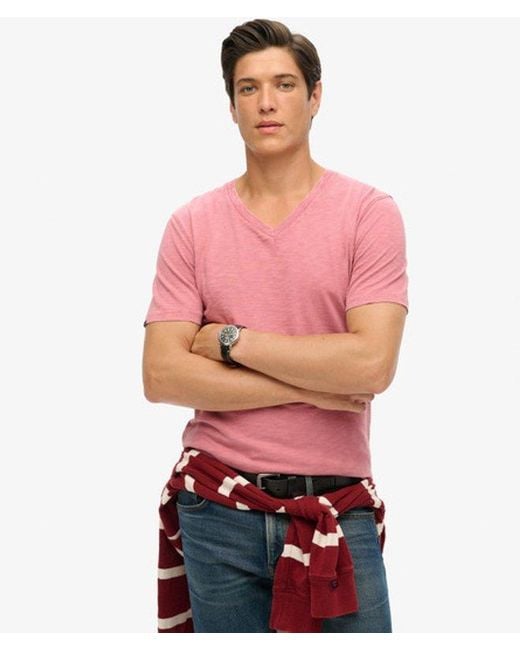 Superdry Red & Co V-neck Slub Short Sleeve T-shirt for men