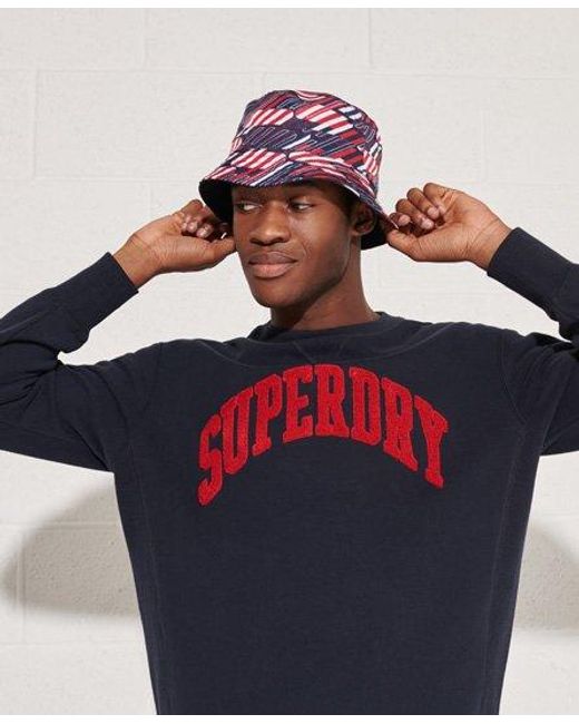 Superdry Blue Sport True Varsity Crew Sweatshirt Eclipse for men