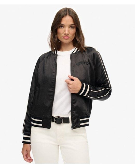 Superdry Black Suikajan Embroidered Bomber