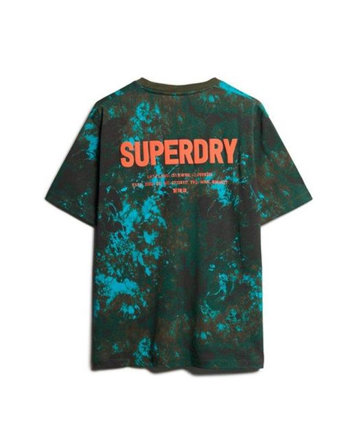 Superdry Green Utility Camo Graphic Loose T-shirt - Size: M for men