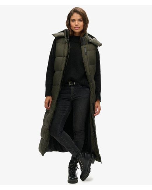 Superdry Black & Co Hooded Ripstop Long Gilet