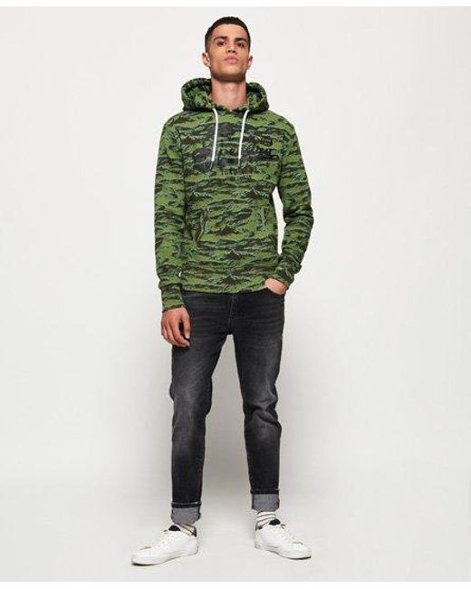 Superdry Green High Flyers Camo All Over Print Hoodie Camo for men
