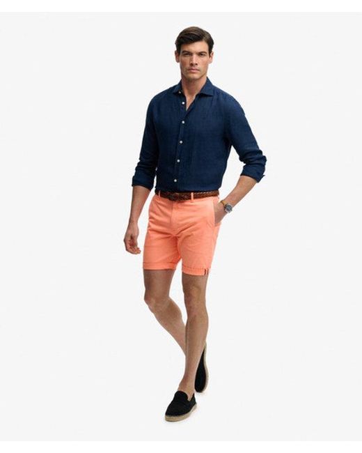 Superdry Blue & Co Premium Regular Chino Shorts X None / Washed Peach - Size: 32 for men