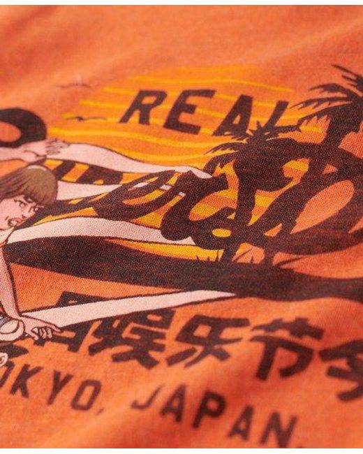 Débardeur slim à motif la vintage logo Superdry en coloris Orange