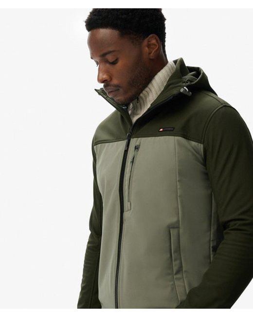 Superdry Green & Co Hooded Softshell Colourblock Jacket for men