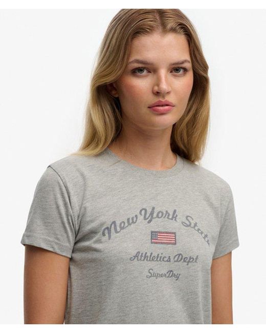 Superdry Gray Athletic Essentials Fitted Graphic T-shirt