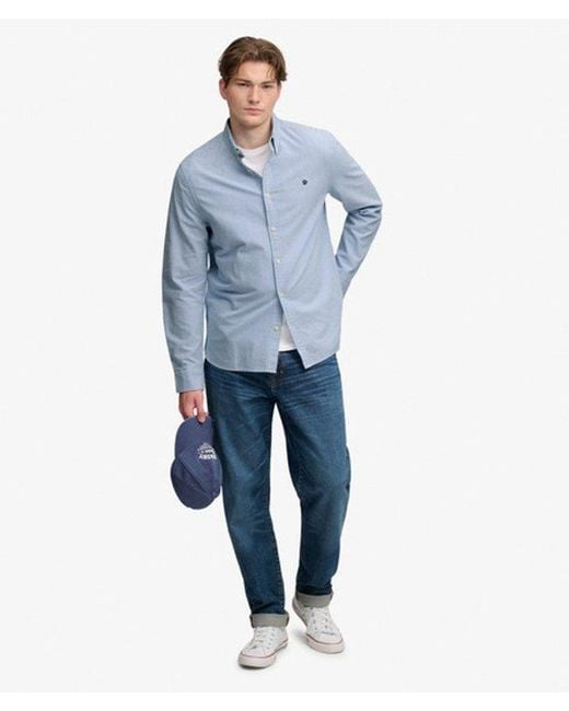 Superdry Blue & Co Preppy Oxford Long Sleeve Shirt for men