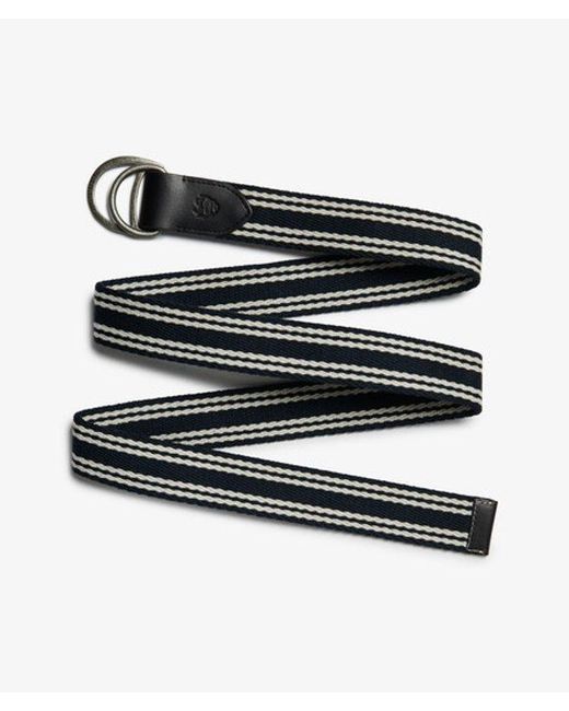 Superdry Black & Co Heritage Stripe Webbing Belt for men