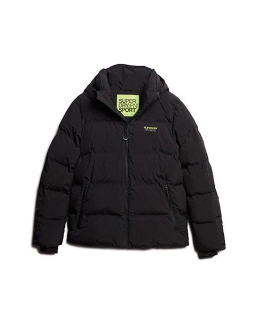 Superdry Wijdvallende Pufferjas Met Capuchon in het Black voor heren