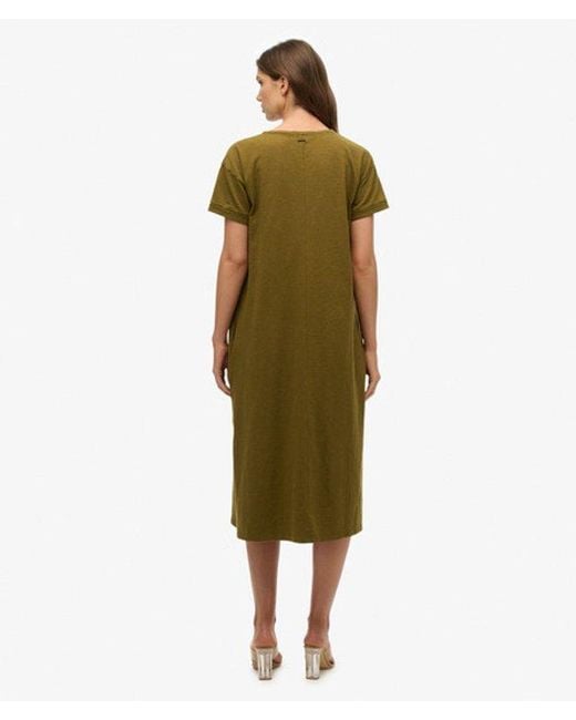 Superdry Green Midi T-shirt Dress