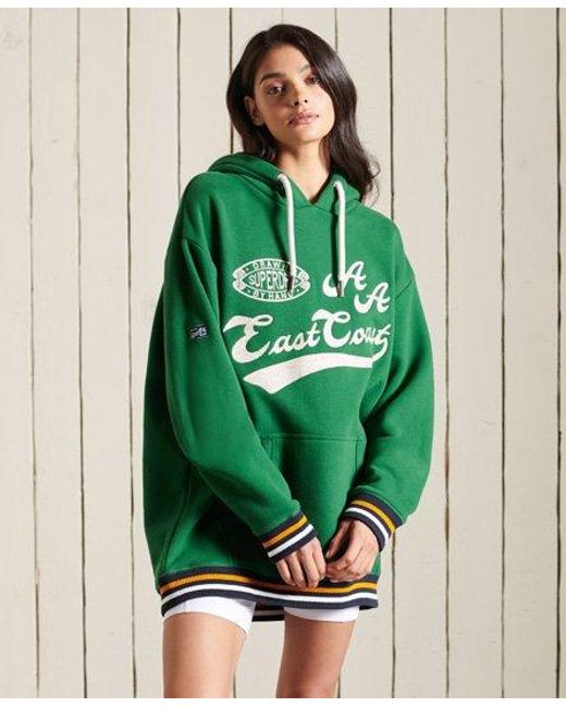 Superdry Green Oversized Collegiate Hoodie Bowling