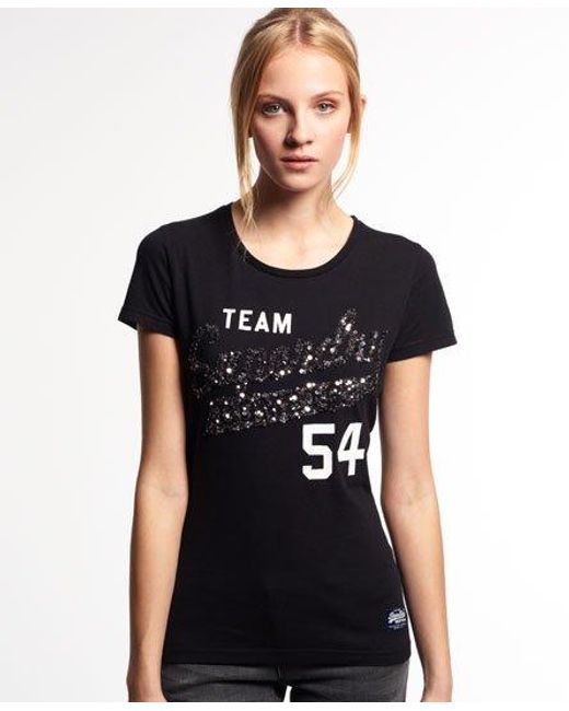 Superdry Black Sequin Comet T-Shirt