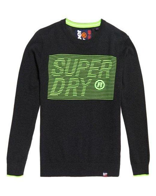 Superdry Green Speed Logo Crew Jumper Dark Charcoal for men
