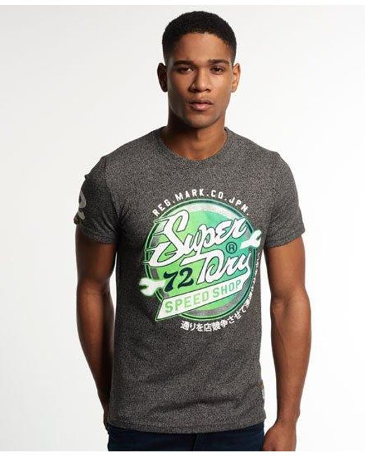 Superdry Gray Tin Tab T-Shirt Charcoal Marl Jaspe for men