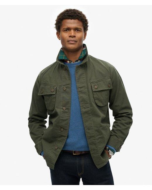 Superdry Green Military Overshirt Jacket for men