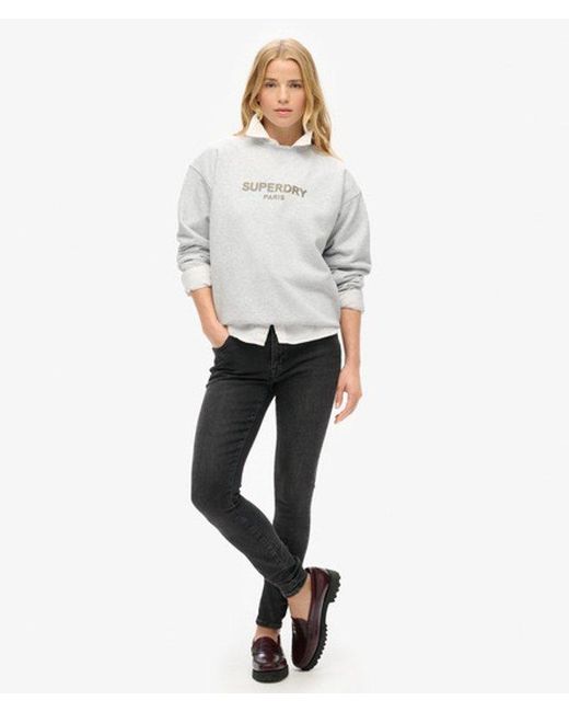 Superdry White & Co Sport Luxe Loose Crew Sweatshirt