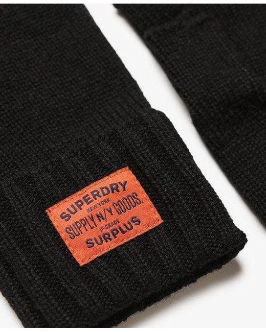 Superdry Black Workwear Knitted Gloves