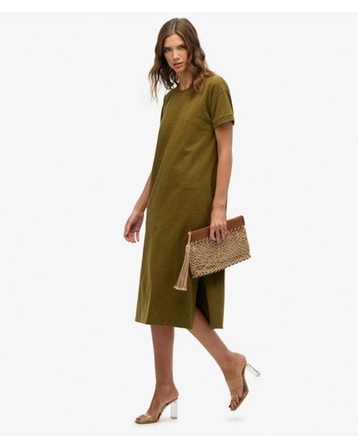 Superdry Green Midi T-shirt Dress