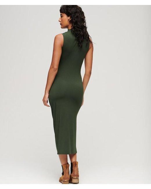 Superdry Green & Co Ruched Jersey Midi Dress