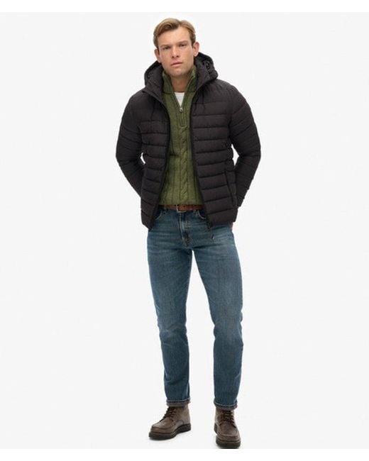 Superdry Black & Co Hooded Fuji Padded Jacket for men