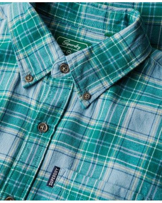 Superdry Blue Organic Cotton Vintage Check Shirt for men
