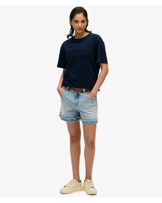 Superdry Blue Athletic Tonal Oversized T-shirt