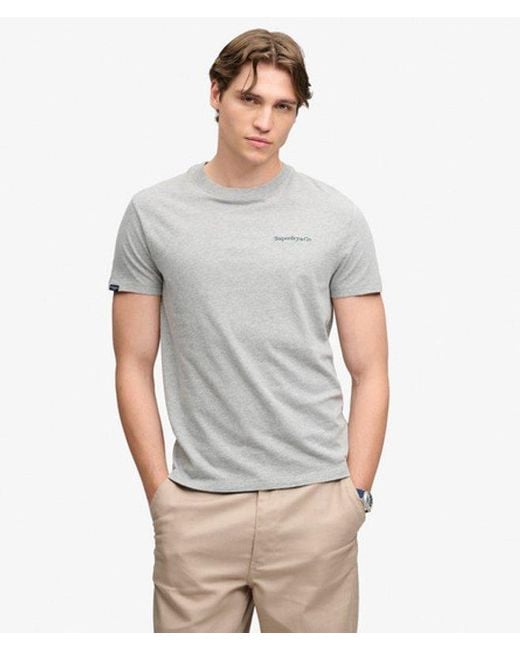 Superdry Gray & Co Essential Company Logo Embroidered T-shirt for men