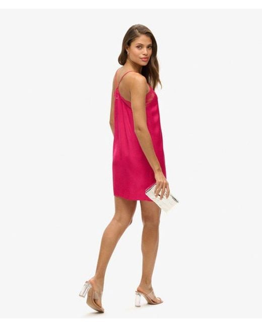 Superdry Pink & Co Satin Cami Mini Dress