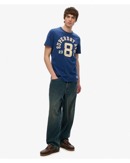 Superdry Blue Vintage Athletic Short Sleeve T-shirt for men