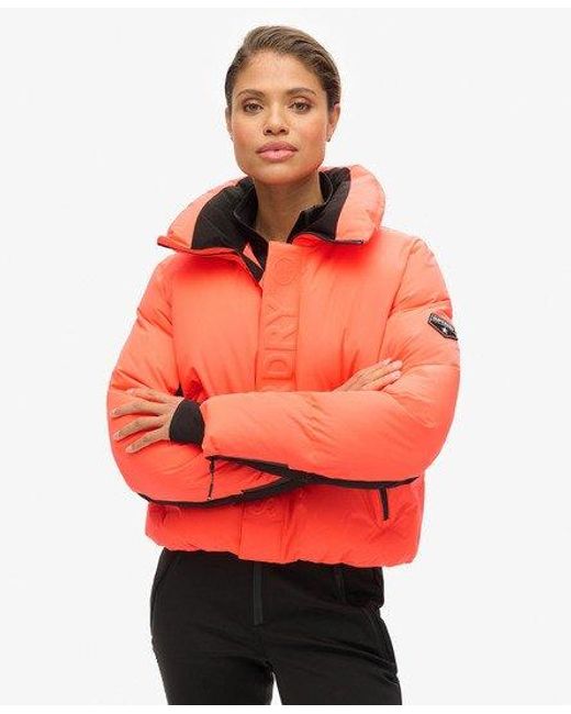 Superdry Red Sport Ski Slalom Puffer Jacket