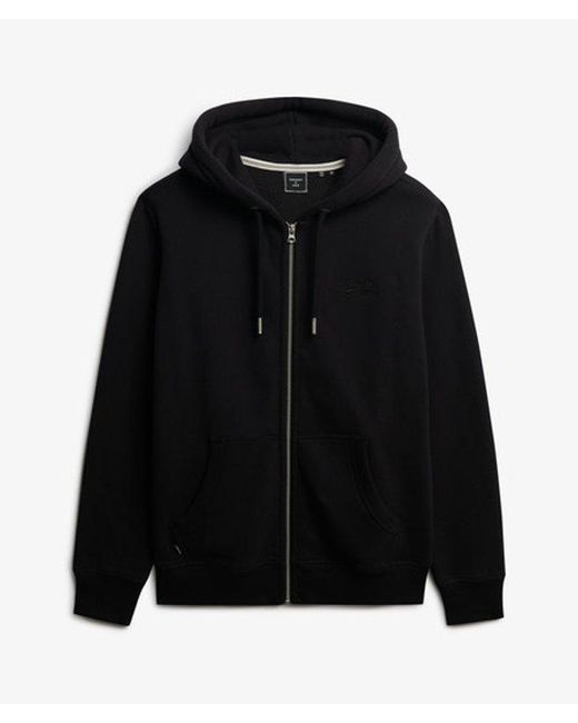 Homme Sweat À Capuche Zippé Logo Vintage Brodé Taille Superdry pour homme en coloris Black