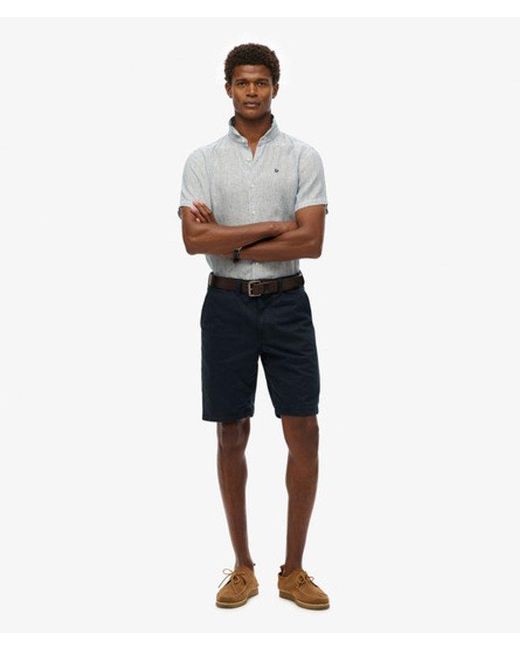 Superdry Gray & Co Embroidered Vacation Linen Shirt for men