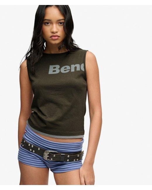 Superdry Gray Bench X & Co Bench Fitted Layer Tank Vest
