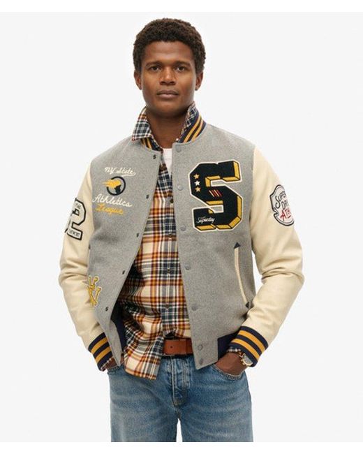 Superdry Natural College Patched Bomber Jacket for men