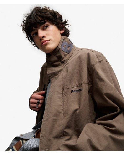 Superdry Brown Bench X & Co Bench High Neck Ripstop Jacket for men