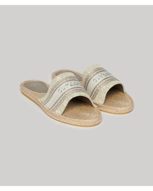 Superdry Metallic & Co Canvas Espadrille Overlay Sliders
