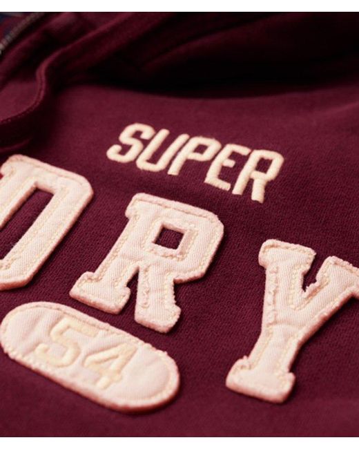 Superdry Red & Co Vintage Athletic Zip Hoodie for men