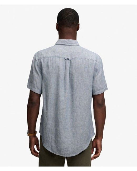 Superdry Gray & Co Riviera Short Sleeve Linen Shirt for men