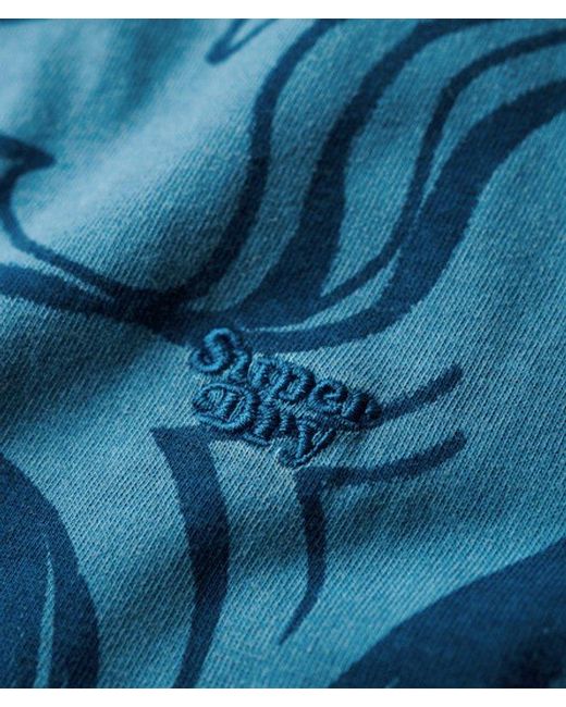Superdry Blue & Co Vintage Overdye Printed T-shirt for men