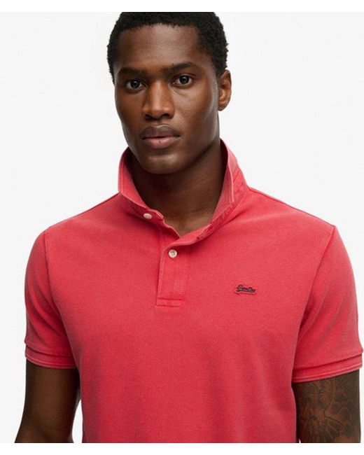 Superdry Red & Co Classic Pique Polo Shirt for men