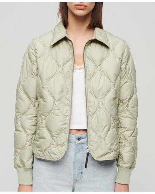 Superdry Natural Ladies Lightweight Quilted Studios Cropped Liner Jacket
