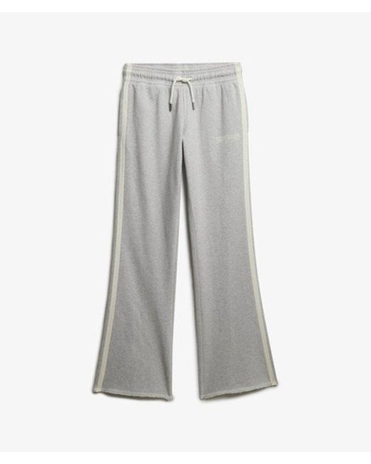 Superdry Athletic joggingbroek Met Wijde Pijpen En Strepen in het Gray