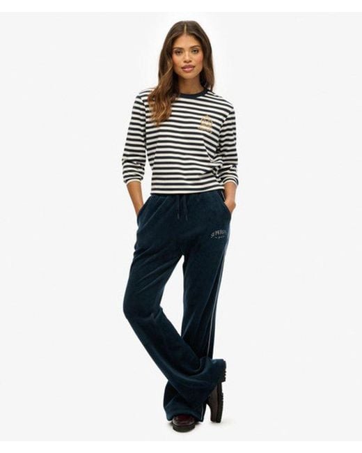 Superdry Blue & Co Country Club Long Sleeve Stripe Top