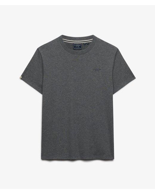 Superdry Gray & Co Essential Stacked Logo Embroidered T-shirt for men