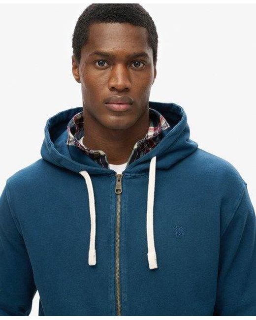 Homme Sweat À Capuche Zippé Classique Essential Taille Superdry pour homme en coloris Blue