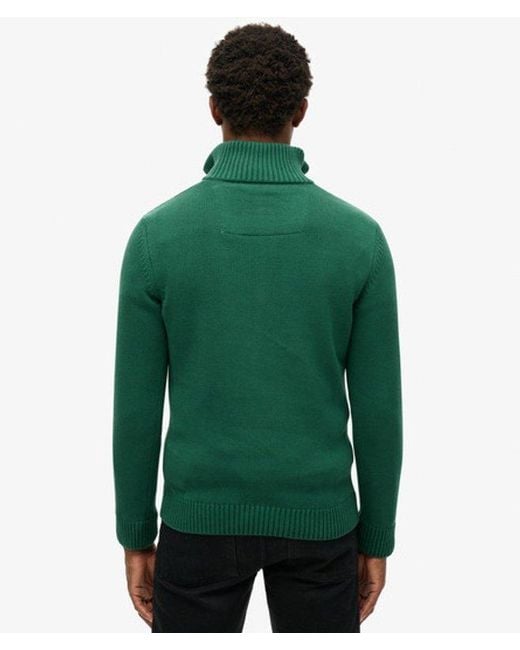 Superdry Green & Co Cotton Classics Half-zip Knitted Jumper for men