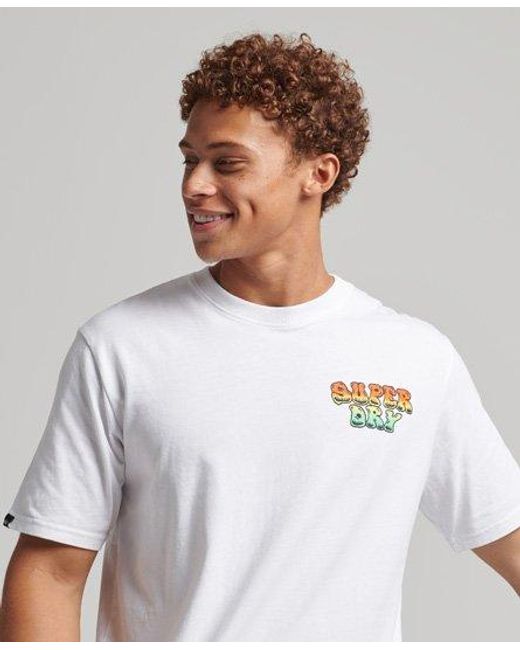 Superdry White Into The Woods Graphic T-Shirt Optic for men