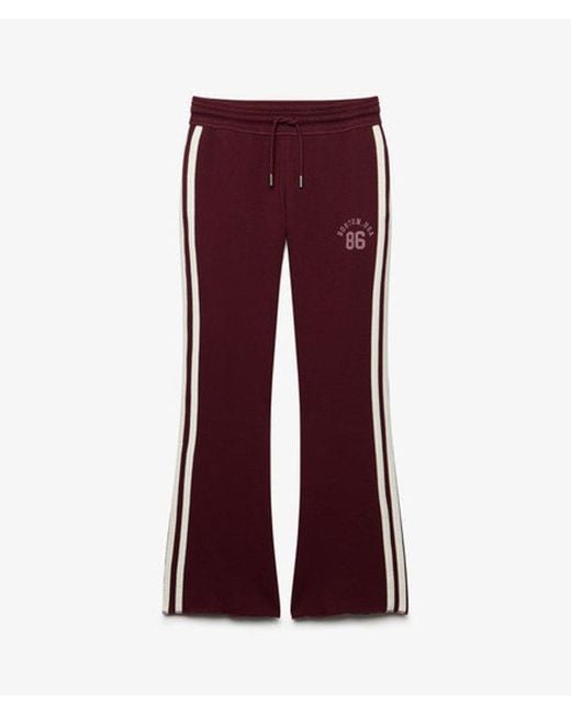 Superdry Red & Co Athletic Essentials Stripe Flare joggers
