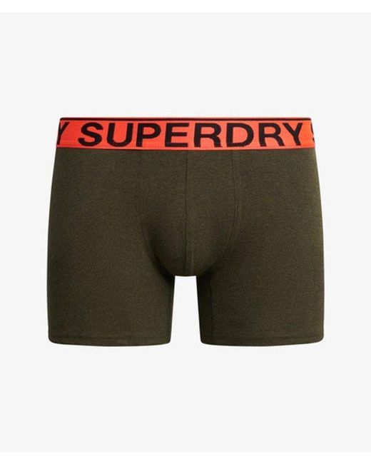 Superdry Green Organic Cotton Boxer Triple Pack for men